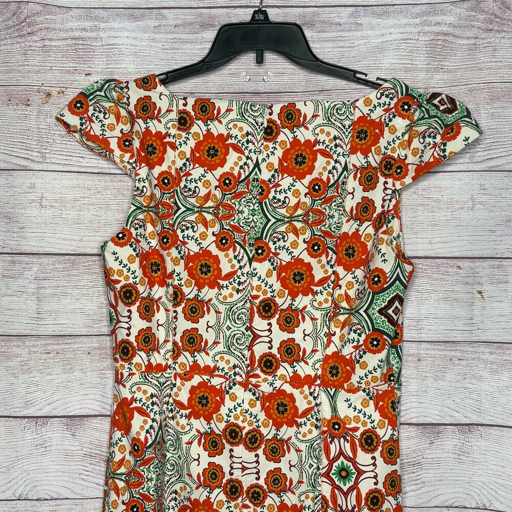 By Anthropologie The Cecily Fit & Flare Sweetheart Neck Floral Dress Large New - Picture 12 of 13